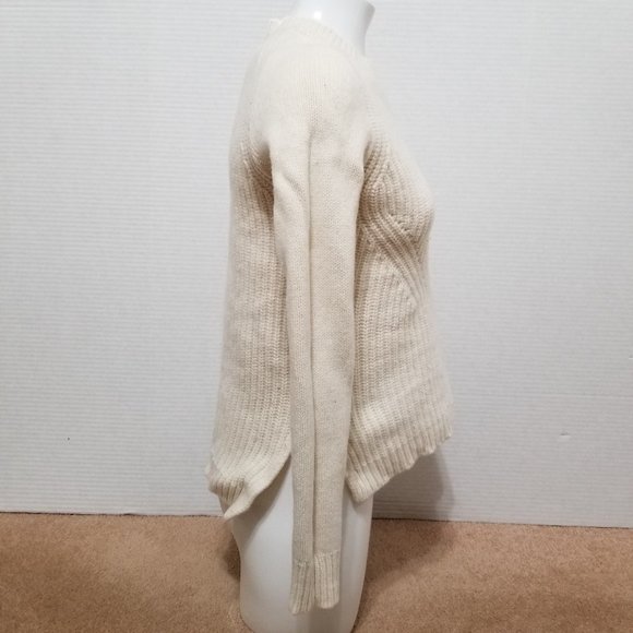 J.Crew sweater Small Lambswool Pointelle pullover knit side split 100% wool - Picture 4 of 16
